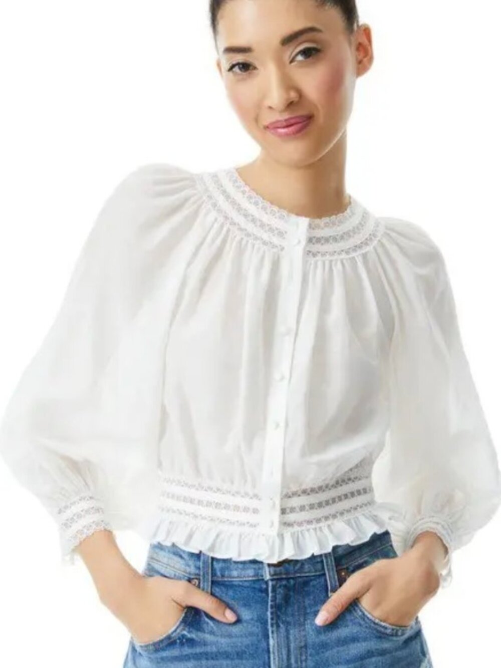 Alice + Olivia Cherelle Button-Down Blouse